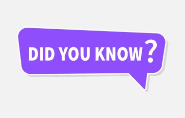 Beyaz arka planda konuşma balonu ile biliyor muydun? Vektör illüstrasyonu