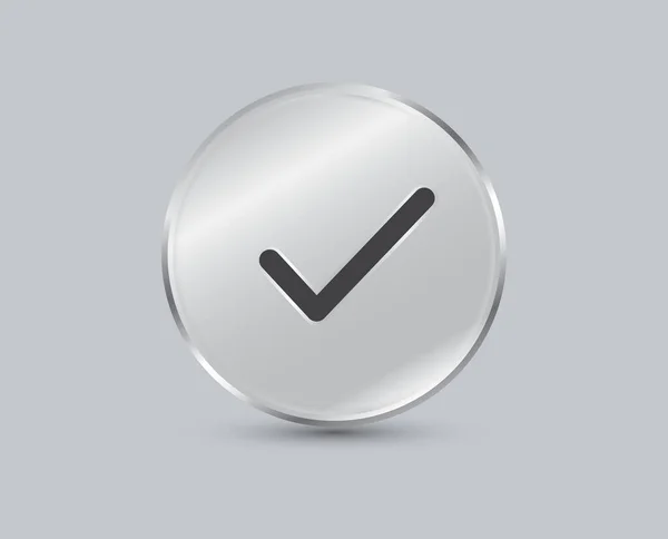 Check Mark Button Isolated Gray Background Check List Icon Vector — Stockový vektor