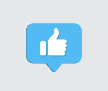 Baş parmak simgesi. Sosyal medyanın simgesi gibi. Vektör illüstrasyonu.