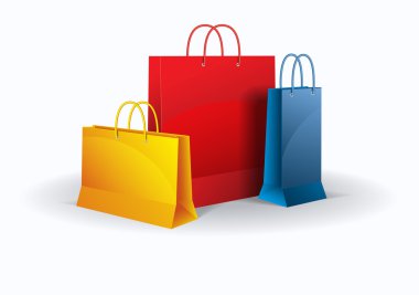 Beyaz alışveriş torbaları. vektör