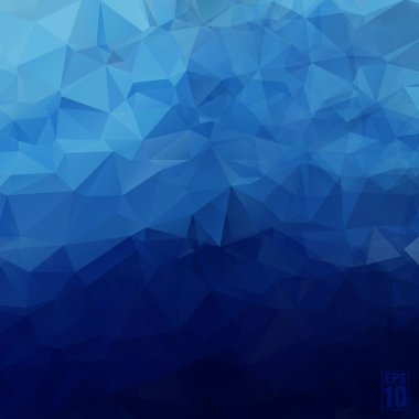 Abstract geometric background of triangles in blue colors. clipart