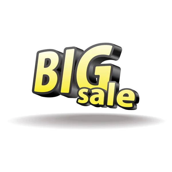 Volumetric letters big sale. Isolated. Black and yellow. — Stock Vector