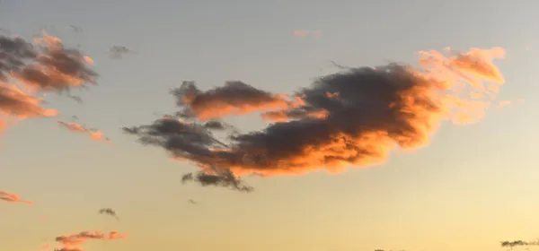 Светящееся Небо Сумерках Осенним Вечером Баннер Панорамный Панорамный — стоковое фото