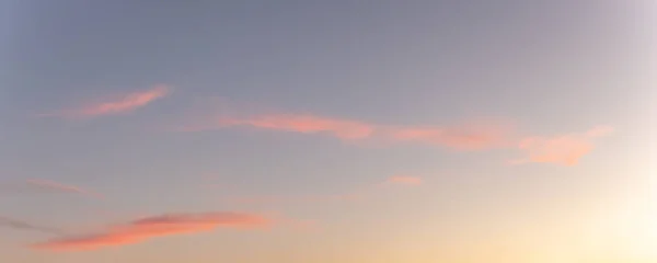 Glödande Himmel Skymningen Höstkväll Banner Panorama Panorama — Stockfoto