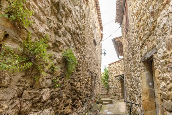 Vecchie Mura Vicolo Nel Villaggio Montfort Provenza Pittoresco Borgo Collinare — Foto Stock