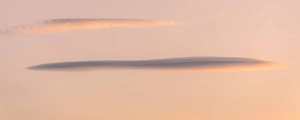 Lenticular Cloud Sky Sunset Banner Panoramic Altocumulus Lenticularis France — Fotografia de Stock
