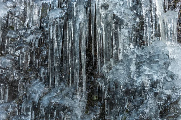 Icicles Formando Una Cascada Hielo Montaña Invierno Francia — Foto de Stock