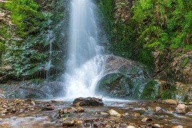Heidenbad şelalesi, Vosges dağlarında şelale. Fransa.