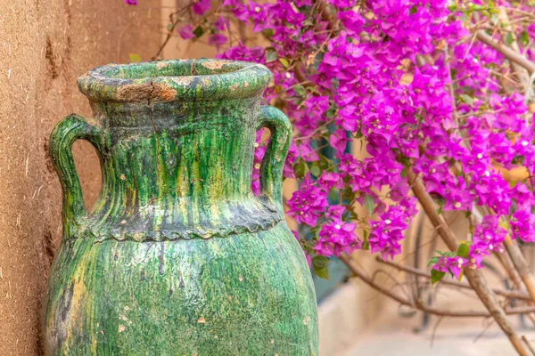 Традиционная Зеленая Керамика Tamegroute Марокко Берберская Керамика Марокканская Керамика — стоковое фото