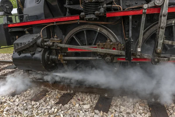Locomotora Vapor Del Ferrocarril Turístico Del Rin Primavera Volgelsheim Alsacia — Foto de Stock