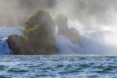 İlkbaharda Ren Şelalesi, Avrupa 'nın en büyük şelalesi. Neuhausen ben, Schaffhausen, İsviçre.