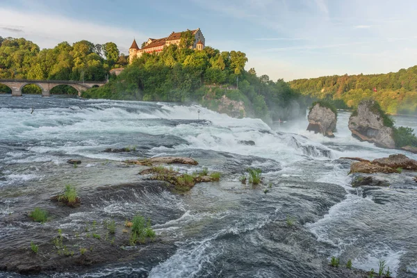 İlkbaharda Ren Şelalesi, Avrupa 'nın en büyük şelalesi. Neuhausen ben, Schaffhausen, İsviçre.