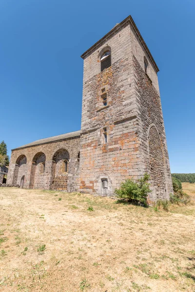 Igreja Notre Dame Des Pauvres Aldeia Aubrac Aveyron França — Fotografia de Stock