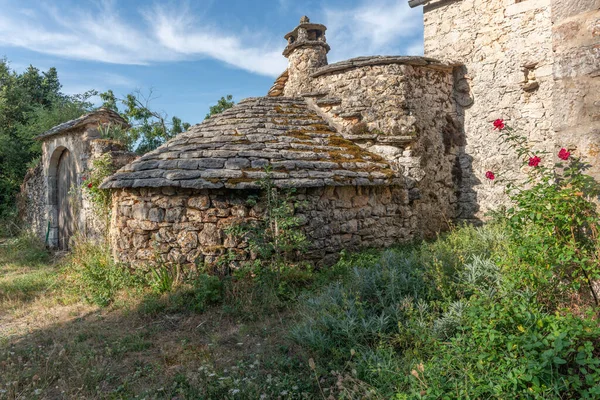 Casa Pedra Casa Tradicional Causse Mejean Arquitetura Calcário Cevennes França — Fotografia de Stock