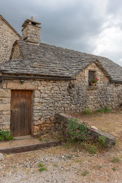 Casa Pedra Casa Tradicional Causse Mejean Arquitetura Calcário Cevennes França — Fotografia de Stock