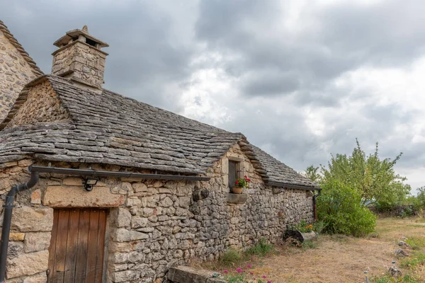 Casa Pedra Casa Tradicional Causse Mejean Arquitetura Calcário Cevennes França — Fotografia de Stock