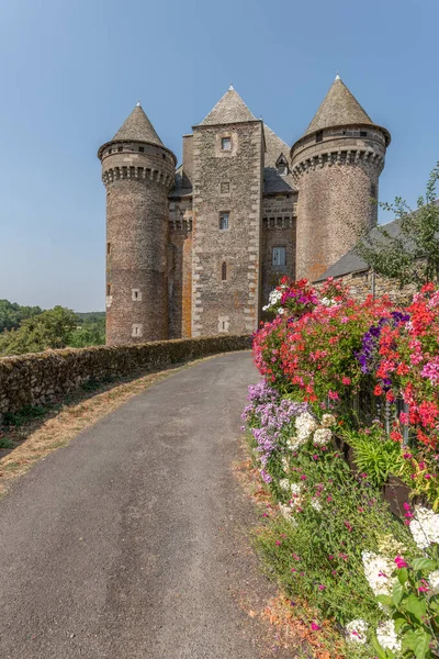 Castelo Bousquet Século Xiv Classificado Como Monumento Histórico Montpeyroux Aveyron — Fotografia de Stock