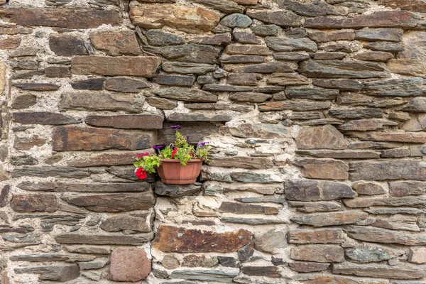 Старая Стена Дома Деревне Эстэн Аверон Франция — стоковое фото