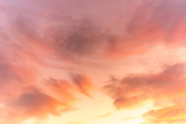 Himmel Aus Rosa Und Orangen Wolken Abend Bei Sonnenuntergang Elsass — Stockfoto