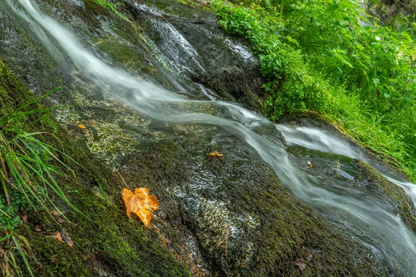Waterfall Fresh Water Mountain Autumn Alsace France — Stock Photo, Image