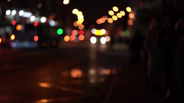 Bokeh Astratto Sfocato Sfondo Luce Notturna Della Città Una Bella — Video Stock