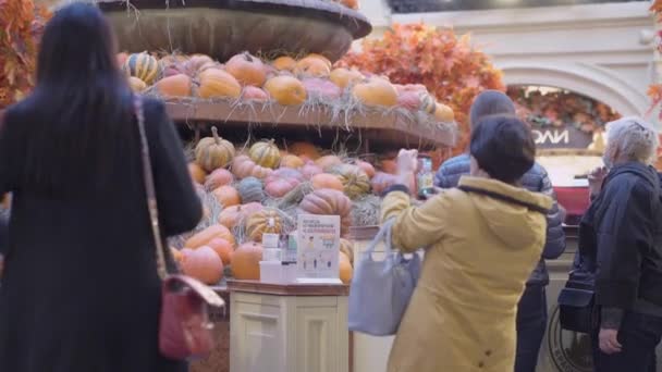 Suddig Inuti Berömd Utsikt Över Shoppinggallerierna Gum Varuhus Moskva Inför — Stockvideo