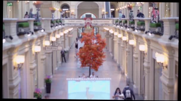 Blurred Gum Department Store Moscow Facing Red Square People Taking — Stock Video