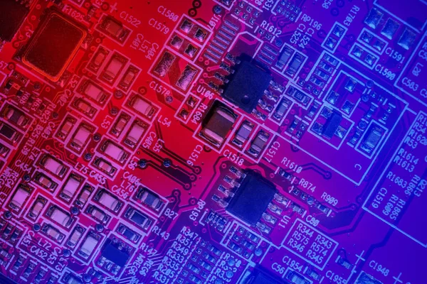 Egy Modern Nanométeres Technológián Tranzisztoron Processzoron Alapuló Generációs Mikrochip Videokártyájának — Stock Fotó