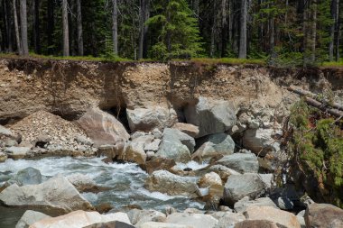 Erosion from flooding in Beartooth Mountains, Montana