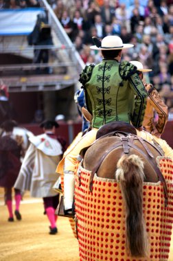bullring girerek güreşçileri 