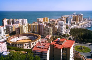Malaga Şehri, İspanya Panoramik Görünümü
