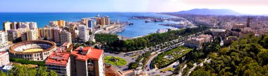 Malaga Şehri, İspanya Panoramik Görünümü