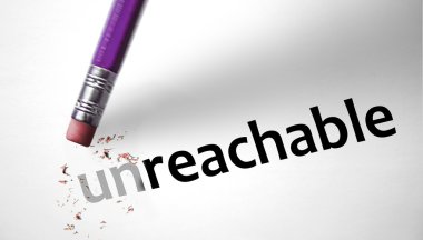 Eraser changing the word unreachable for reachable  clipart