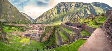 Ollantaytambo, old Inca fortress in the Sacred Valley in the And clipart