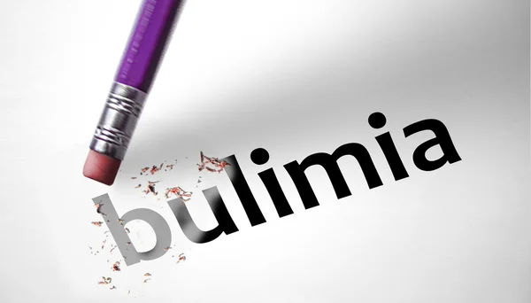 Borrador de borrar la palabra Bulimia — Foto de Stock