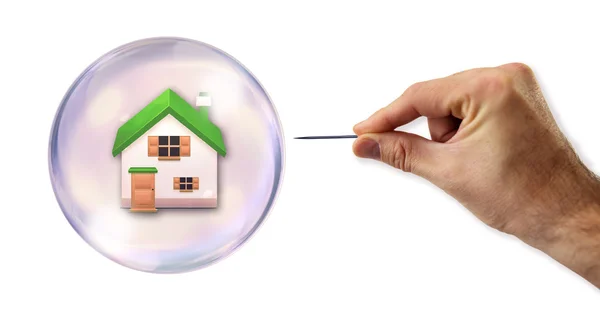 La burbuja inmobiliaria a punto de ser explotada —  Fotos de Stock