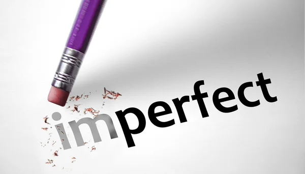 Gum wijzigen de word imperfecte voor perfecte — Stockfoto