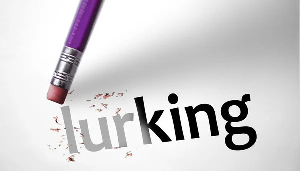 Eraser deleting the word Lurking — Stock Photo, Image