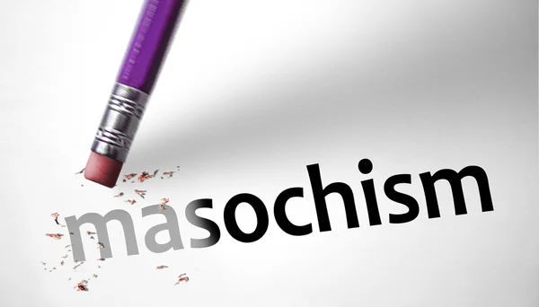 Eraser deleting the word Masochism — Stock Photo, Image