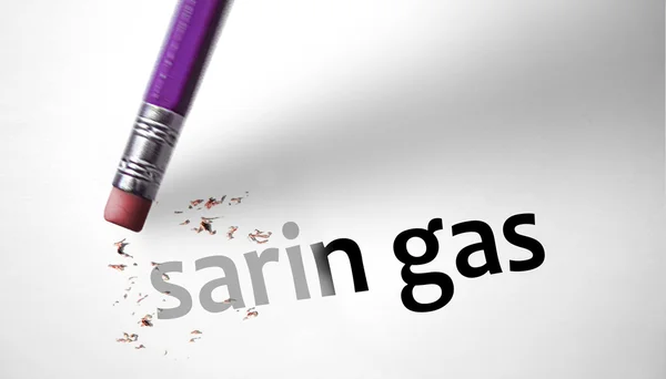 Radergummit bort begreppet sarin-gas — Stockfoto