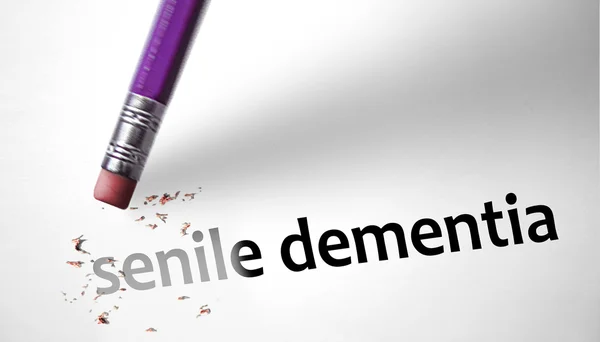 Eraser deleting the concept Senile Dementia — Stock Photo, Image