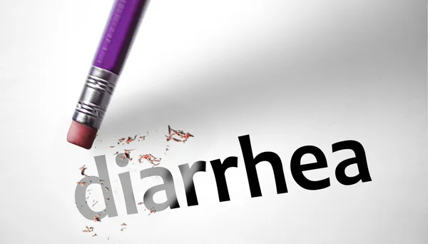 Eraser deleting the word Diarrhea — Stock Photo, Image