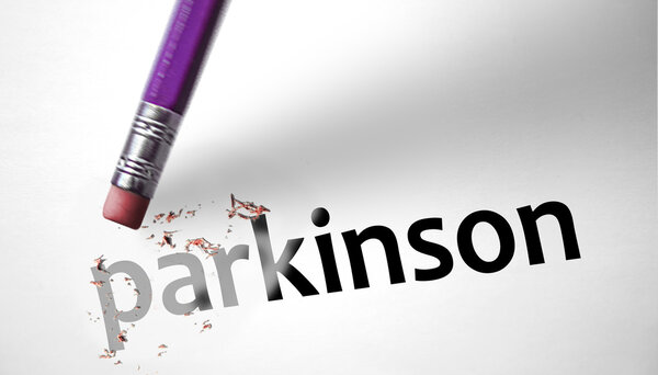 Eraser deleting the word Parkinson 