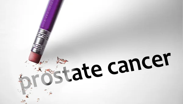 Eraser deleting the concept Prostate Cancer — Stock Photo, Image