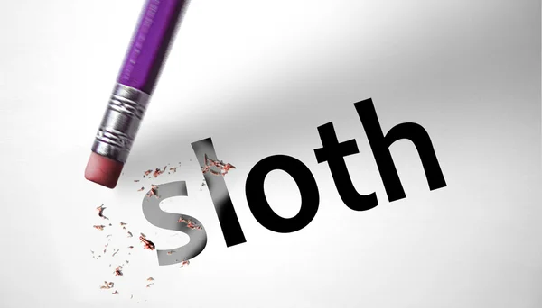 Effacer la suppression du mot Sloth — Photo