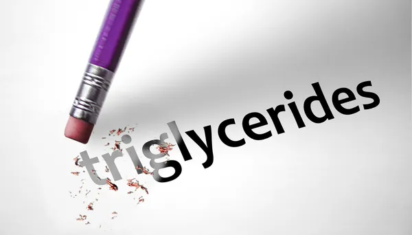 Eraser deleting the word Triglycerides — Stock Photo, Image