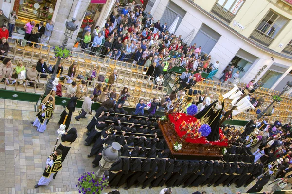 Malaga, Španělsko - duben 09: tradiční procesí Svatého týdne jsem — Stock fotografie