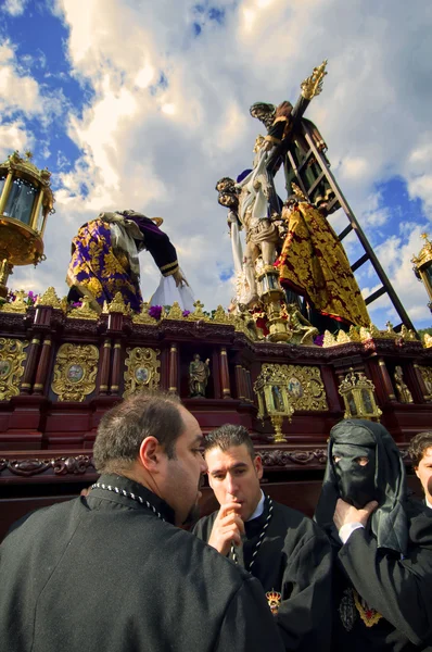 MALAGA, ESPANHA - ABRIL 09: procissões tradicionais da Semana Santa i — Fotografia de Stock