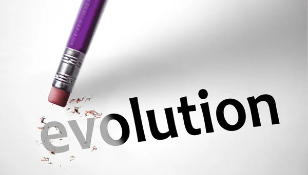 Eraser deleting the concept Evolution — Stock Image Eraser deleting the concept Evolution Stock Image