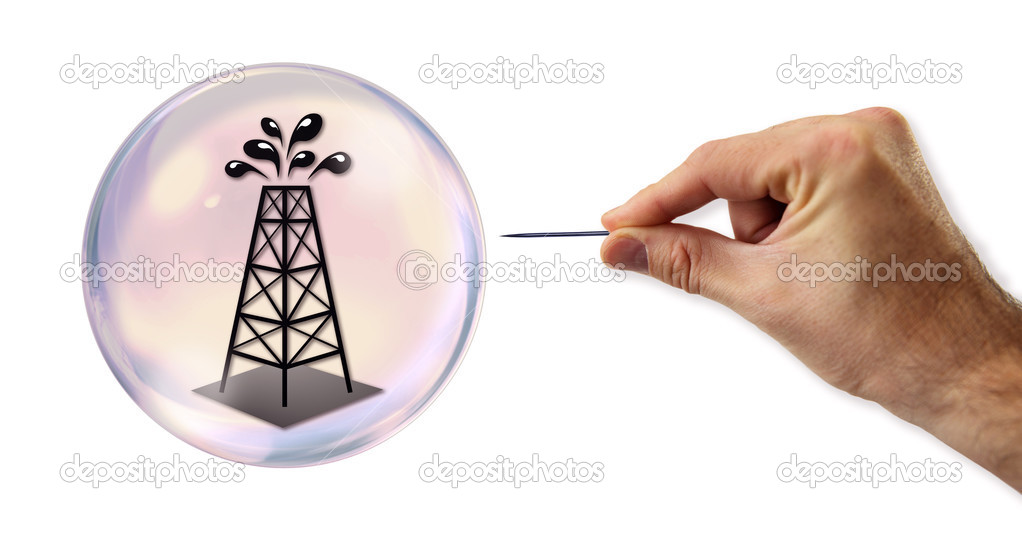 Oil value Bubble about to explode by a needle